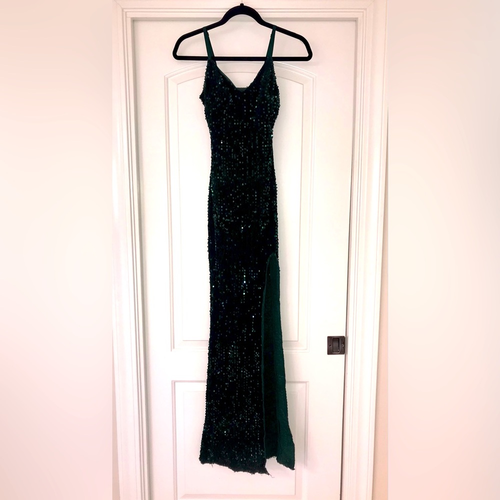 Prom Dress Green Sequins